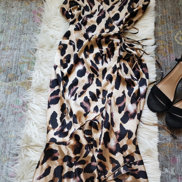 Vici Leopard Wrap Dress - Picture 2 of 4